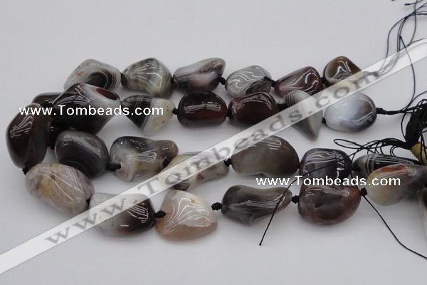 CNG1097 15.5 inches 18*25mm - 25*35mm nuggets botswana agate beads