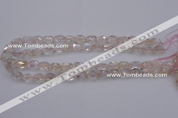 CNG1099 8*12mm - 10*14mm faceted nuggets AB-color white crystal beads