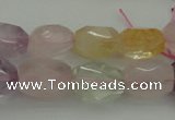 CNG1103 15.5 inches 12*16mm - 13*18mm faceted nuggets mixed quartz beads