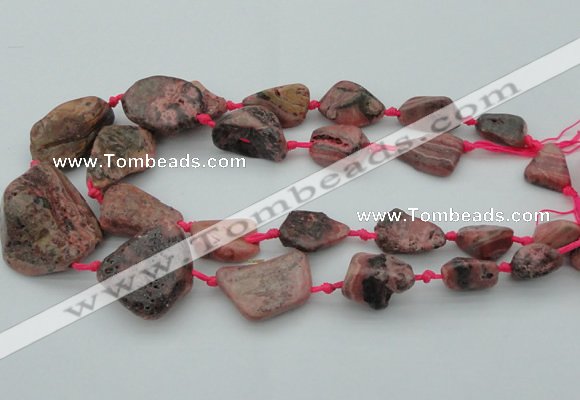 CNG1110 15.5 inches 10*15mm - 25*35mm nuggets rhodochrosite beads