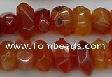 CNG1170 15.5 inches 8*14mm - 10*18mm faceted nuggets carnelian beads