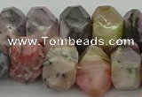 CNG1172 12*16mm - 15*20mm faceted nuggets pink opal gemstone beads