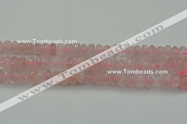 CNG1177 15.5 inches 6*14mm - 8*14mm nuggets rose quartz beads