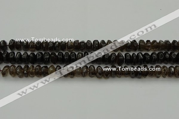 CNG1181 15.5 inches 6*14mm - 8*14mm nuggets smoky quartz beads