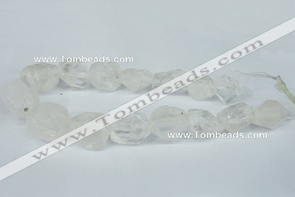 CNG1308 15*20mm – 25*30mm faceted nuggets white crystal beads