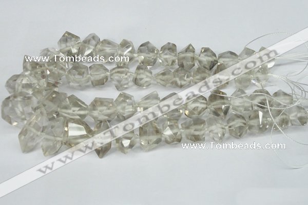 CNG1314 12*18mm – 14*28mm faceted nuggets smoky quartz beads