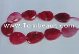 CNG1330 15.5 inches 35*40mm faceted freeform agate beads