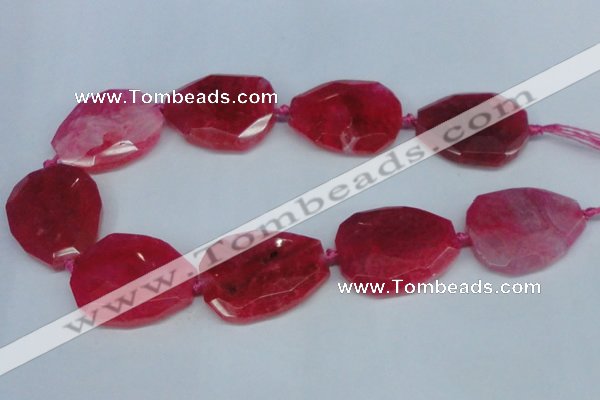 CNG1330 15.5 inches 35*40mm faceted freeform agate beads