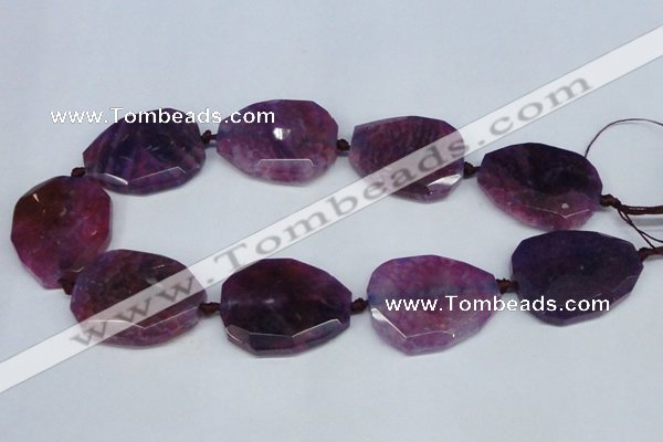 CNG1331 15.5 inches 35*40mm faceted freeform agate beads