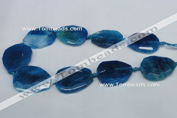 CNG1332 15.5 inches 35*40mm faceted freeform agate beads