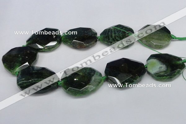 CNG1333 15.5 inches 35*40mm faceted freeform agate beads