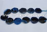 CNG1337 15.5 inches 32*35mm faceted freeform agate beads