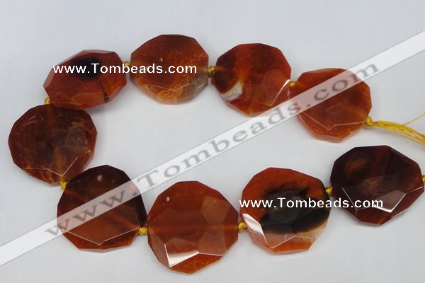 CNG1341 15.5 inches 42*45mm faceted freeform agate beads