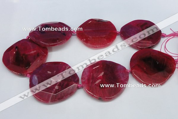 CNG1346 15.5 inches 52*55mm faceted freeform agate beads