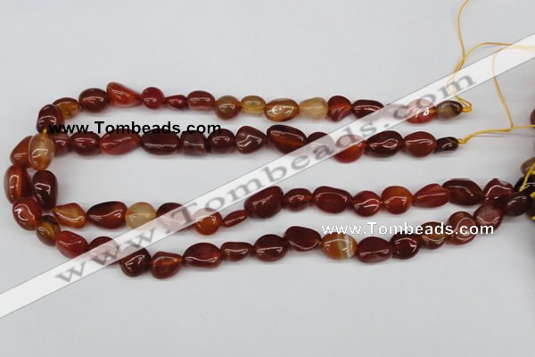 CNG14 15.5 inches 9*14mm nuggets red agate gemstone beads