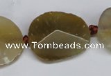 CNG1408 15.5 inches 20*25mm - 30*35mm faceted freeform agate beads