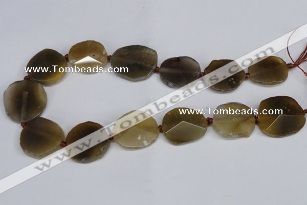 CNG1408 15.5 inches 20*25mm - 30*35mm faceted freeform agate beads