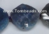 CNG1409 15.5 inches 25*30mm - 30*35mm faceted freeform agate beads