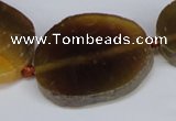 CNG1412 15.5 inches 25*35mm - 35*38mm faceted freeform agate beads