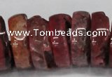 CNG1460 15.5 inches 10*30mm - 12*30mm nuggets agate gemstone beads