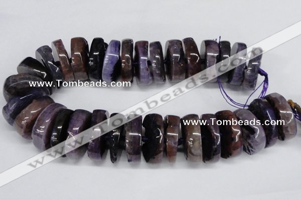 CNG1465 15.5 inches 12*35mm nuggets agate gemstone beads