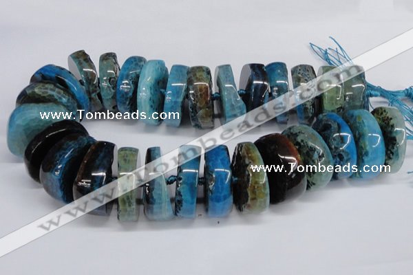 CNG1467 15.5 inches 12*35mm nuggets agate gemstone beads