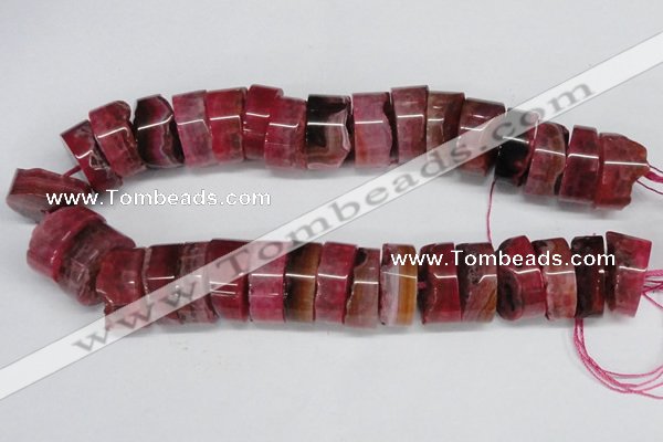 CNG1474 15.5 inches 10*25mm - 14*25mm nuggets agate gemstone beads