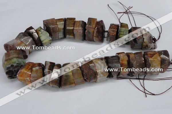 CNG1488 15.5 inches 10*30mm - 15*30mm nuggets agate gemstone beads