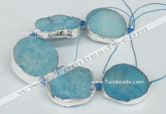 CNG1492 8 inches 30*35mm - 35*45mm freeform agate beads with brass setting