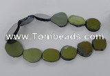 CNG1502 15.5 inches 22*25mm - 30*35mm freeform plated agate beads