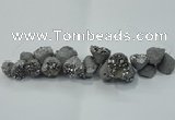 CNG1536 7.5 inches 10*14mm - 15*20mm nuggets plated druzy agate beads