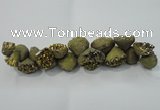 CNG1538 7.5 inches 10*14mm - 15*20mm nuggets plated druzy agate beads