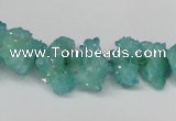 CNG1539 15.5 inches 6*8mm - 15*20mm nuggets plated druzy quartz beads