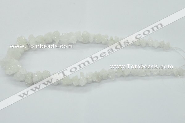 CNG1540 15.5 inches 6*8mm - 15*20mm nuggets plated druzy quartz beads