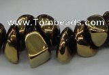CNG1549 15.5 inches 6*8mm - 18*25mm nuggets plated agate beads