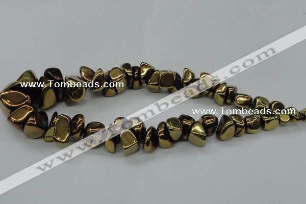 CNG1549 15.5 inches 6*8mm - 18*25mm nuggets plated agate beads