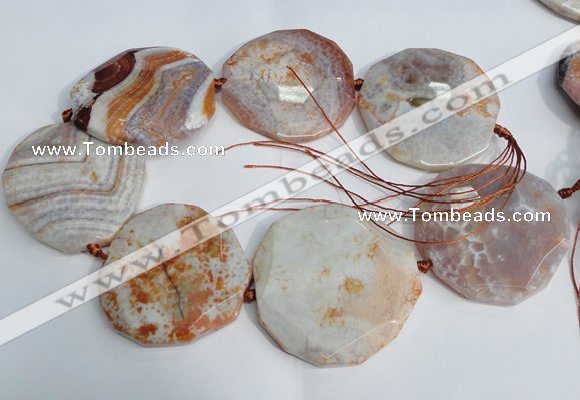 CNG1551 15.5 inches 50*52mm faceted freeform agate beads