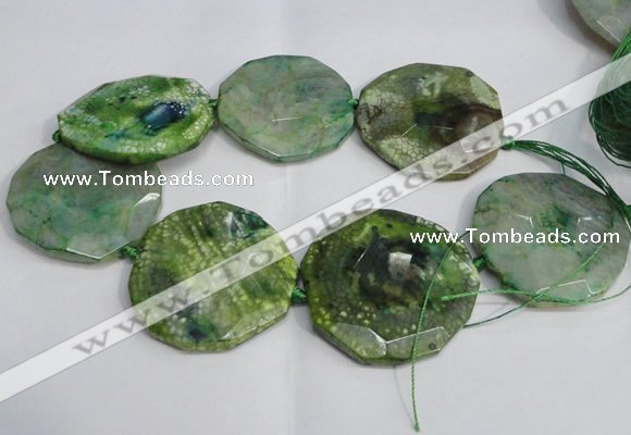 CNG1552 15.5 inches 50*52mm faceted freeform agate beads