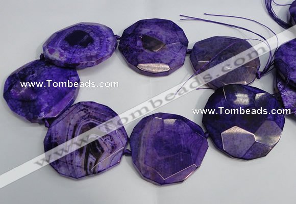 CNG1554 15.5 inches 50*52mm faceted freeform agate beads