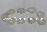 CNG1560 30*35mm - 35*40mm freeform plated druzy agate beads