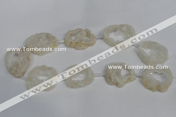 CNG1560 30*35mm - 35*40mm freeform plated druzy agate beads