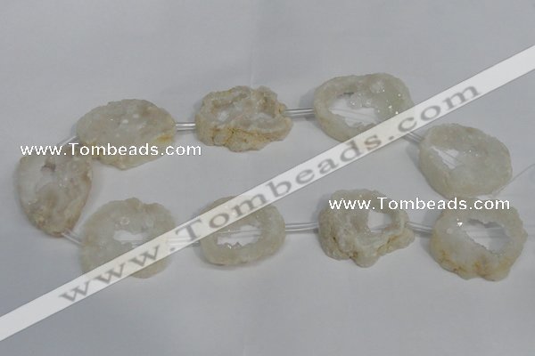 CNG1560 30*35mm - 35*40mm freeform plated druzy agate beads