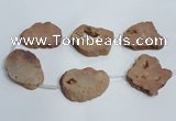 CNG1567 30*40mm - 40*50mm freeform plated druzy agate beads