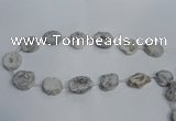 CNG1570 15*20mm - 20*25mm freeform plated druzy agate beads