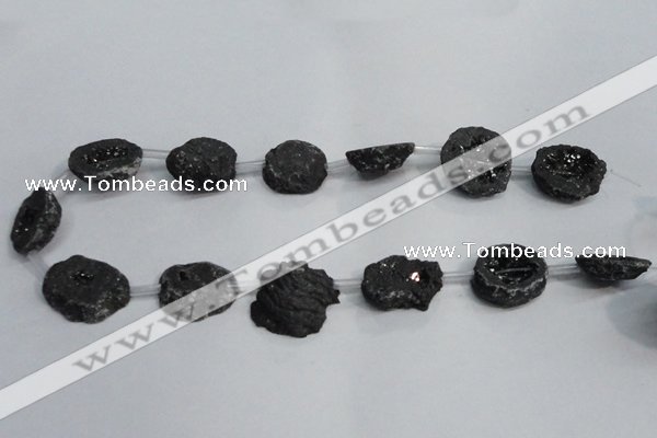 CNG1572 15*20mm - 20*25mm freeform plated druzy agate beads