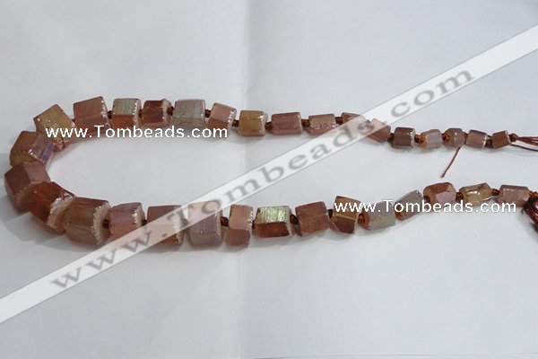 CNG1591 15.5 inches 8*12mm - 12*20mm nuggets plated quartz beads