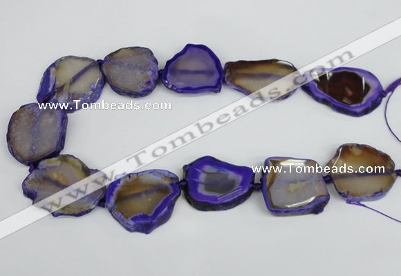 CNG1612 15.5 inches 25*35mm - 30*45mm freeform agate gemstone beads