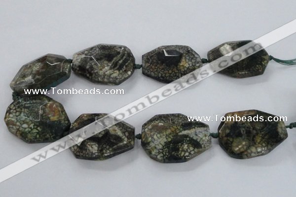 CNG1632 15.5 inches 30*40mm - 35*45mm faceted freeform agate beads