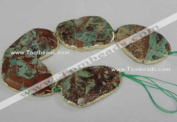 CNG1636 8 inches 40*45mm - 45*55mm freeform ocean agate beads