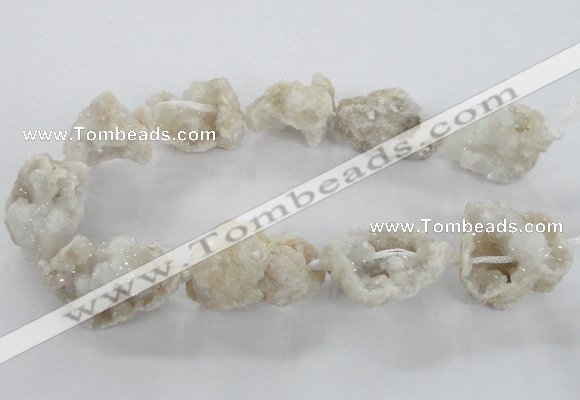 CNG1647 15.5 inches 22*30mm - 25*45mm nuggets plated druzy agate beads